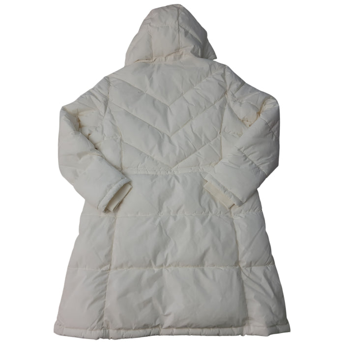 DKNY Women's Long Puffer Removable Hood Banded Cuffs Jacket