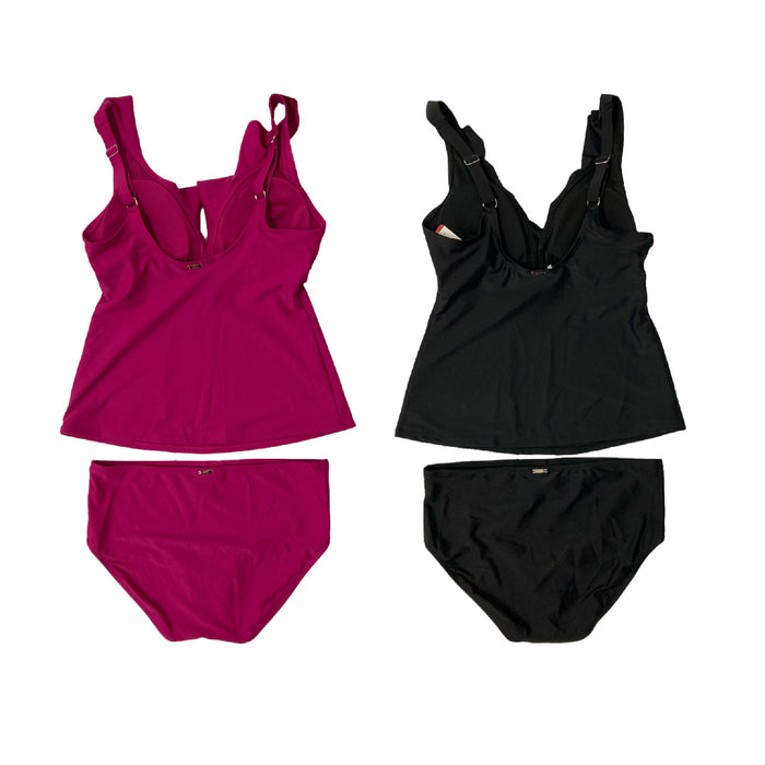 DKNY Women's 2 Piece Ruffled Tankini Swimsuit