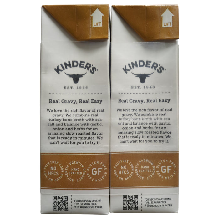 Kinder's Bone Broth Gravy, Roasted Turkey with Sea Salt & Herb, 17oz, 2pk