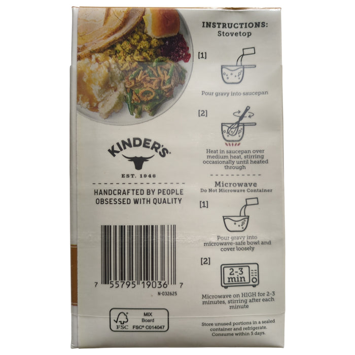 Kinder's Bone Broth Gravy, Roasted Turkey with Sea Salt & Herb, 17oz, 2pk
