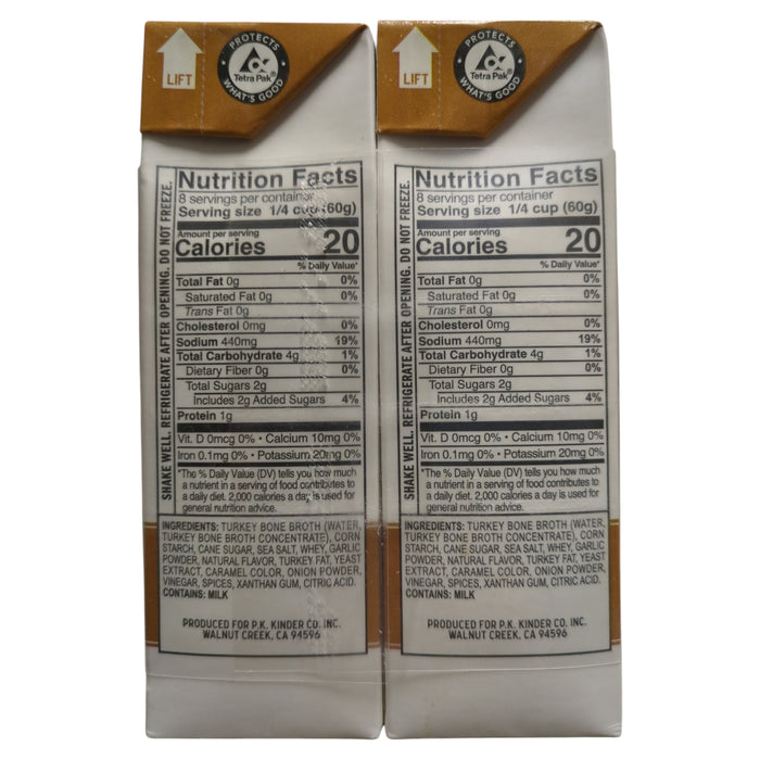 Kinder's Bone Broth Gravy, Roasted Turkey with Sea Salt & Herb, 17oz, 2pk