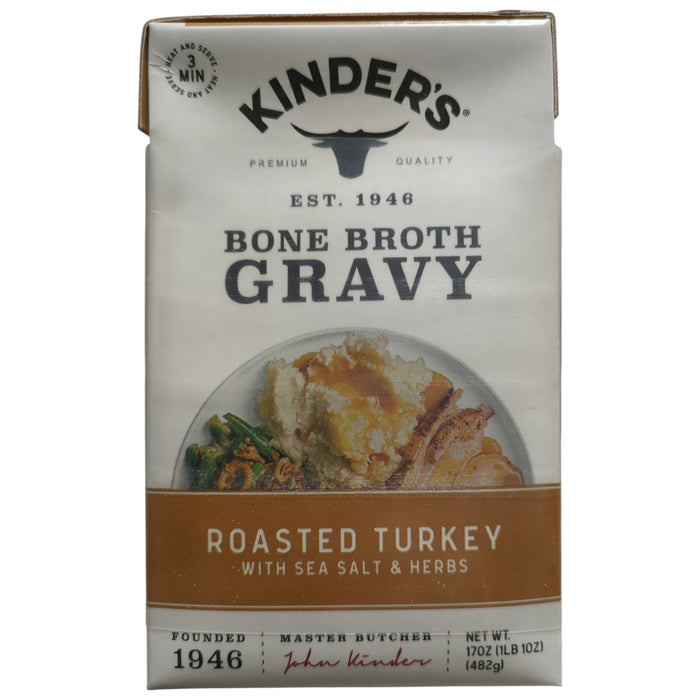 Kinder's Bone Broth Gravy, Roasted Turkey with Sea Salt & Herb, 17oz, 2pk