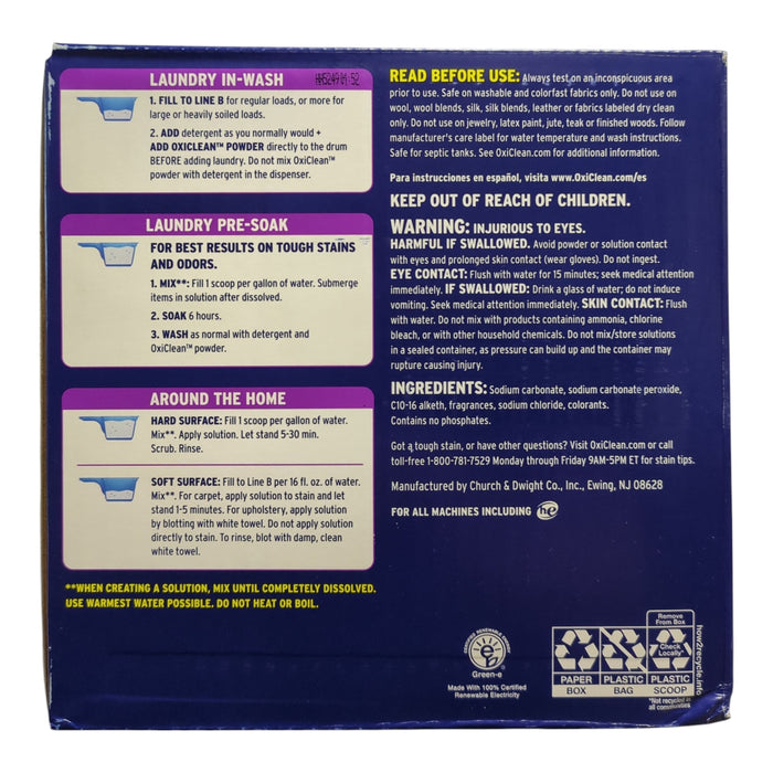 OxiClean Max Efficiency Versatile Stain Remover & Odor Blaster, 11lbs