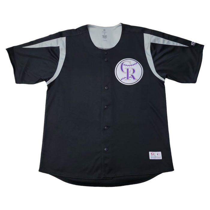 True Fan Men's MLB Team Printed Button-Down Short Sleeve Jersey