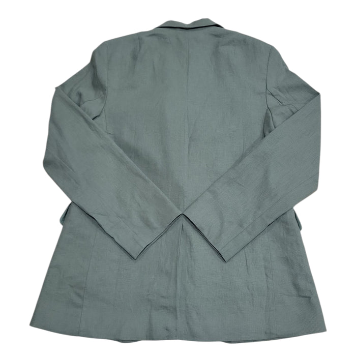 Express Women's Should Pads Faux Pockets Button Soft Linen Blazer