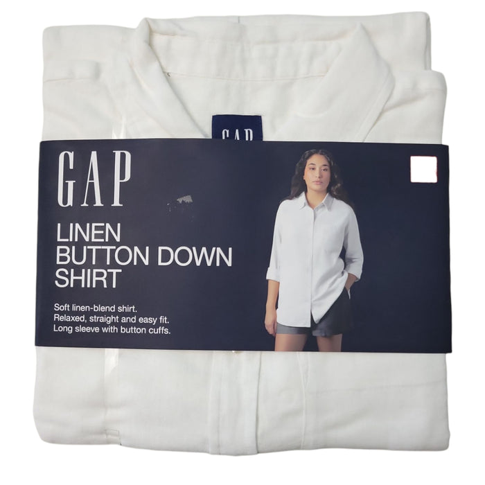 Gap Women's Relaxed Fit Light Soft Linen Button Down Top