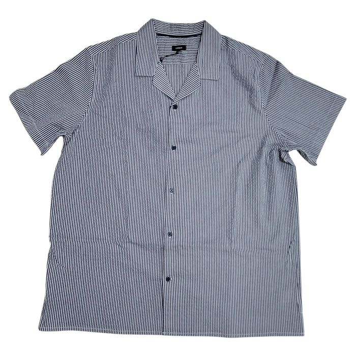 Express Men's Button Up Relaxed Fit Soft Cotton Seersucker Shirt