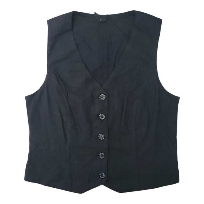 Express Women's Classic Fit V-Neck Button Up Linen Vest