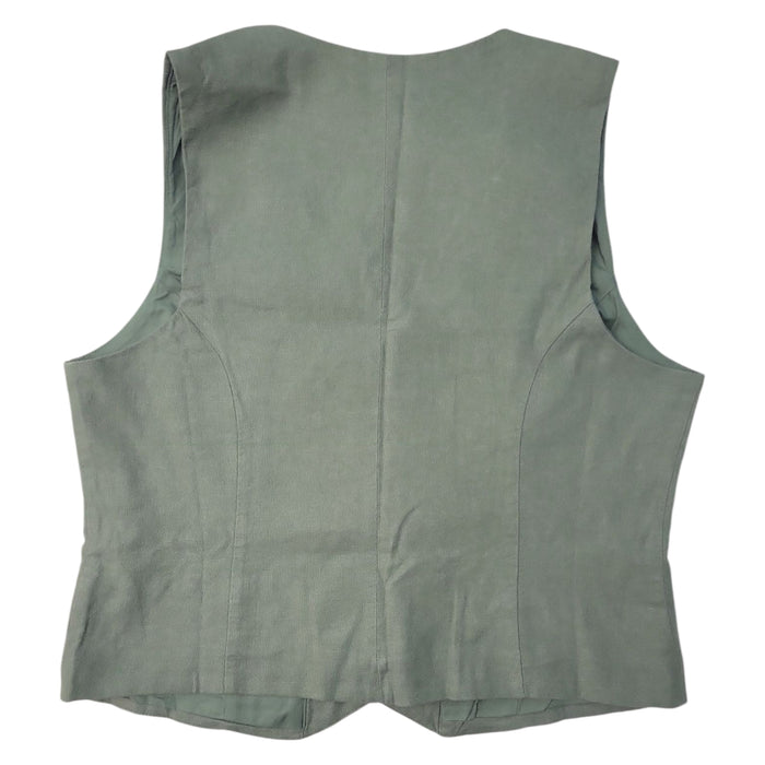 Express Women's Classic Fit V-Neck Button Up Linen Vest