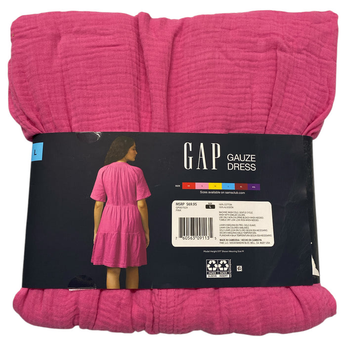Gap Women's Relaxed Fit Soft Cotton Gauze Tiered Dress