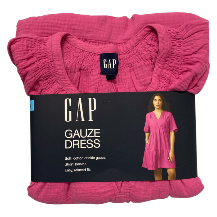 Gap Women's Relaxed Fit Soft Cotton Gauze Tiered Dress
