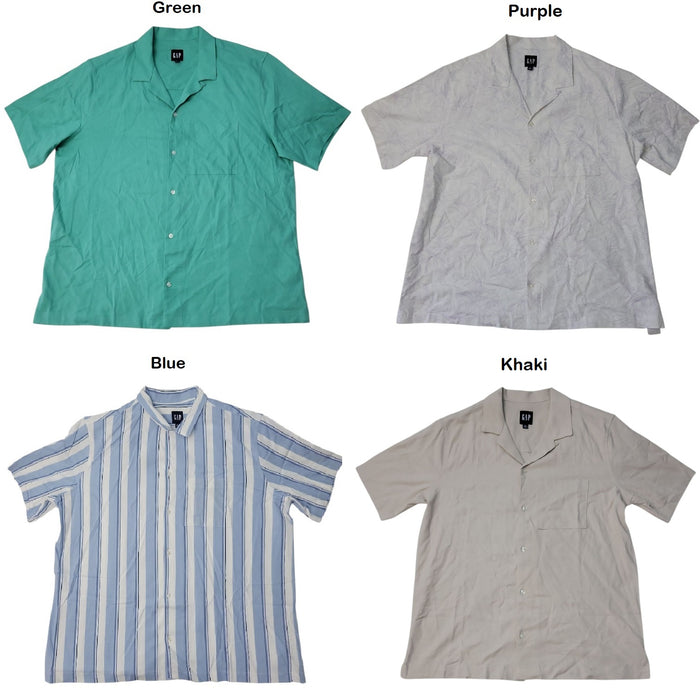 Gap Men's Short Sleeve Button-Up Relaxed Fit Linen Shirt