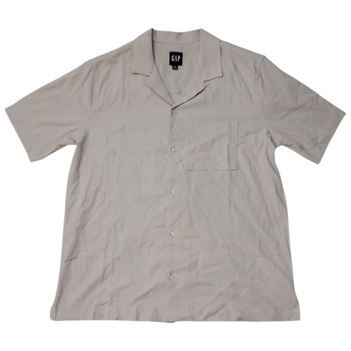 Gap Men's Short Sleeve Button-Up Relaxed Fit Linen Shirt