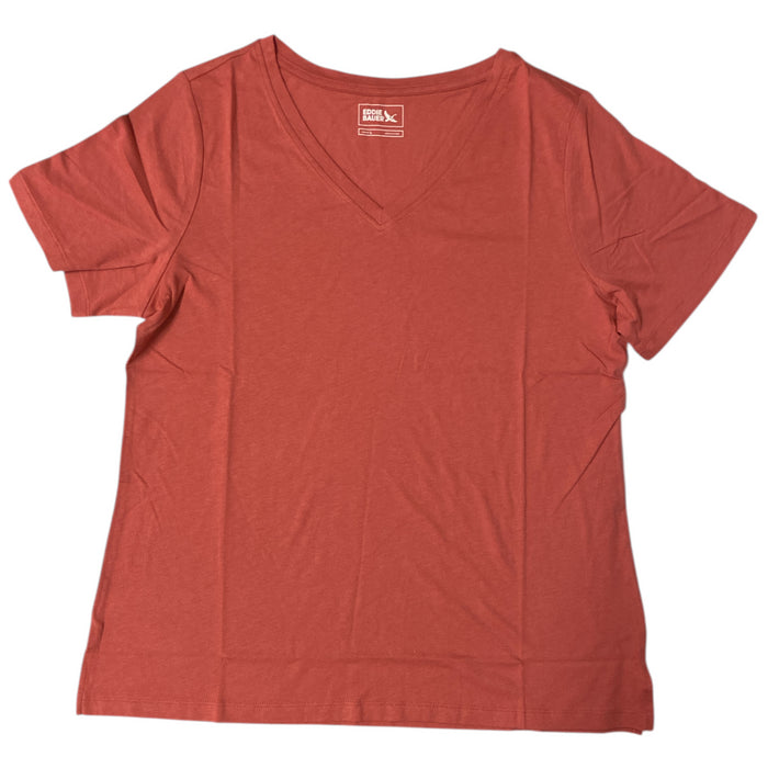 Eddie Bauer Women's Soft Cotton Short Sleeve V-Neck Classic T-Shirt