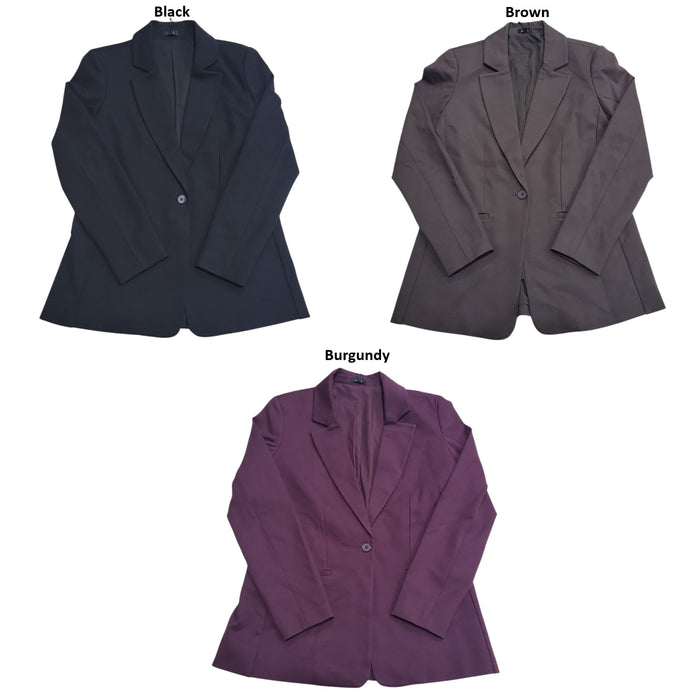 Express Women's Button Closure Lightweight Tailored Fit Ponte Blazer