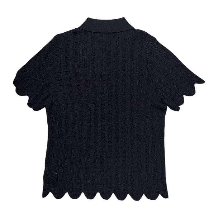 Express Women's Short Sleeve Lightweight Soft Pointelle Knit Polo
