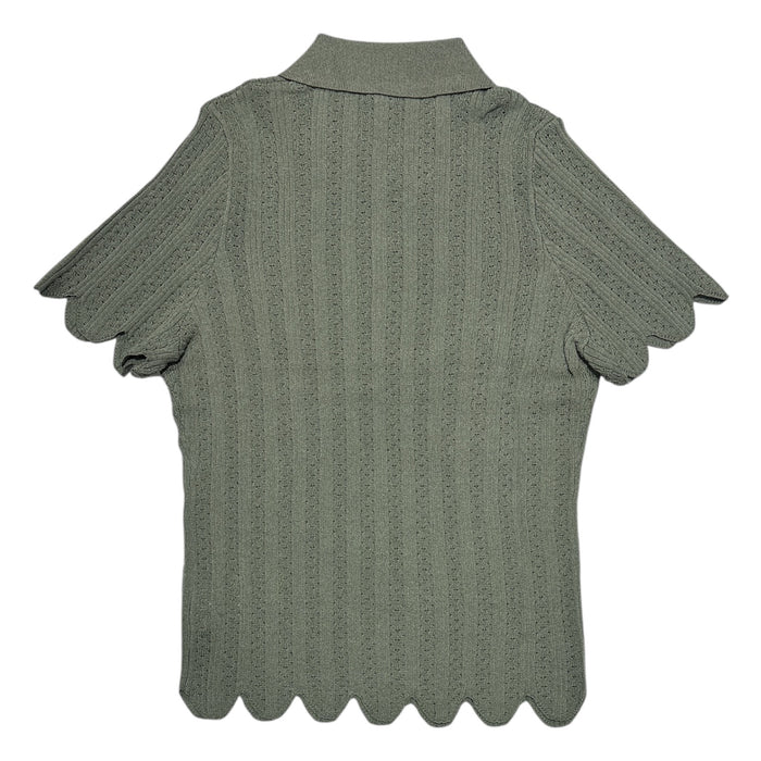 Express Women's Short Sleeve Lightweight Soft Pointelle Knit Polo