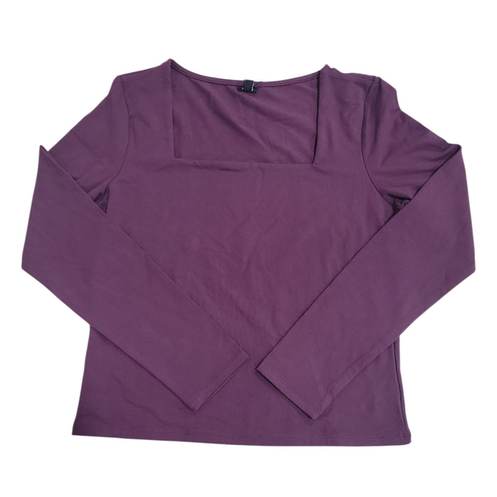 Express Women's Soft Stretch Long Sleeve Lightweight Squareneck Top