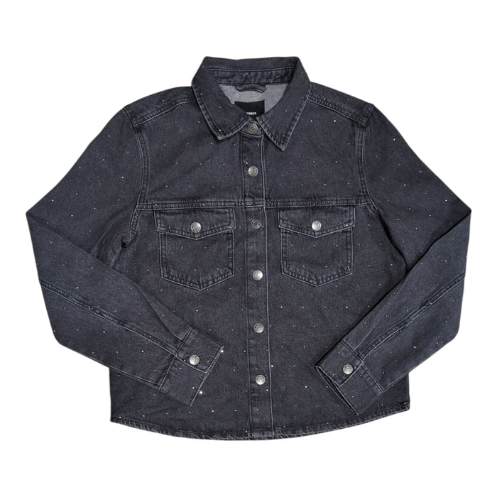 Express Women's Lightweight Snap Closure Classic Fit Denim Jacket