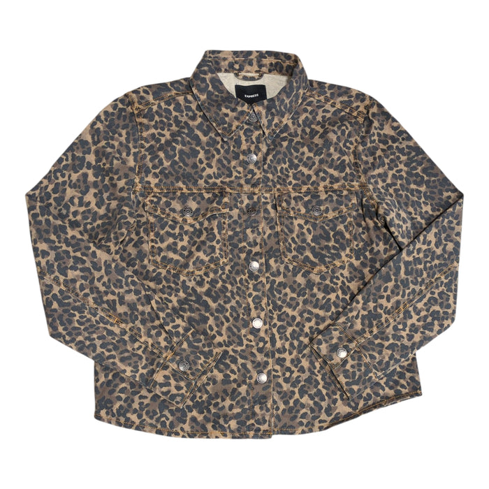 Express Women's Lightweight Snap Closure Classic Fit Denim Jacket