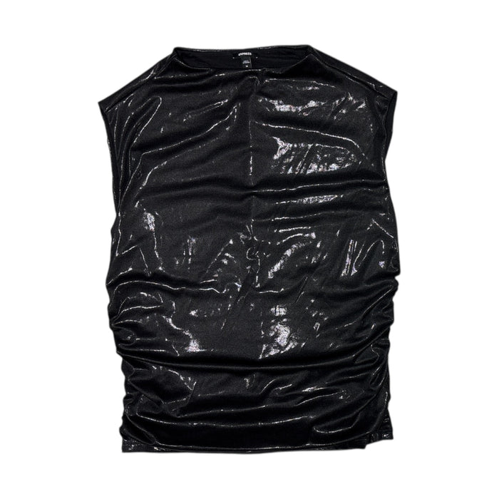 Express Women's Ultra Shiny Classic Fit Lightweight Mock Neck Tank