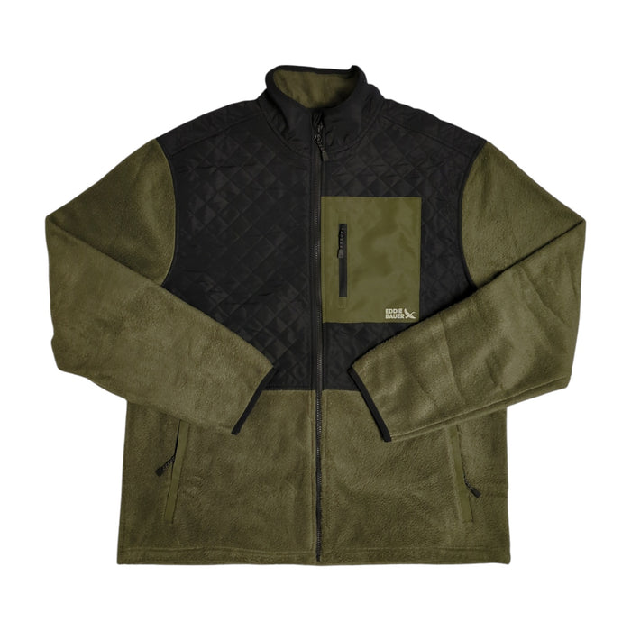 Eddie Bauer Men's Mixed Media Regular Fit Full Zip Fleece Jacket
