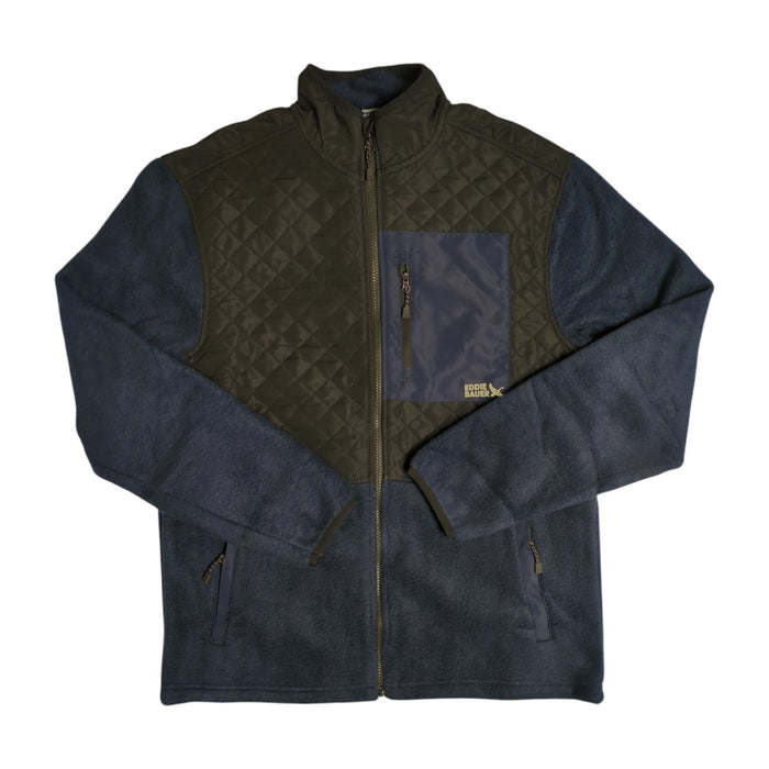 Eddie Bauer Men's Mixed Media Regular Fit Full Zip Fleece Jacket