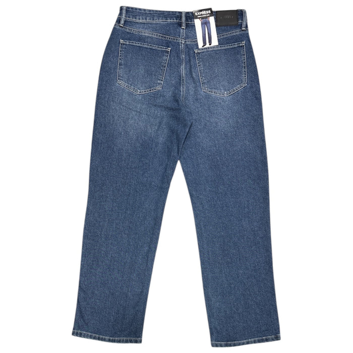 Express Women's 5 Pocket Mid Rise Embellished Straight Leg Jean