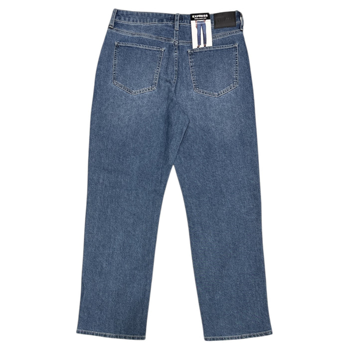 Express Women's 5 Pocket Mid Rise Embellished Straight Leg Jean