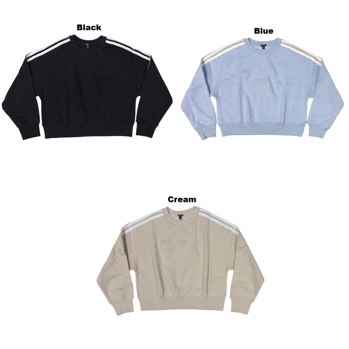 Express Women's Lightweight Loose Fit Varsity Crewneck Sweatshirt