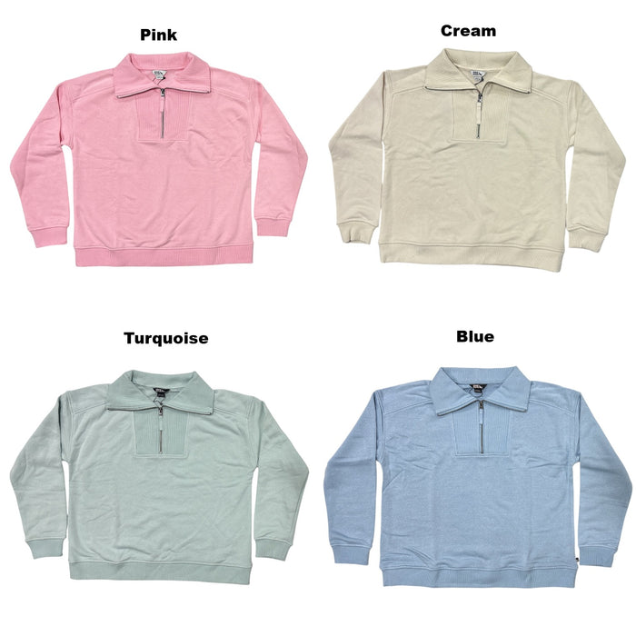 Eddie Bauer Women's Drop Shoulder Collared Quarter Zip Casual Pullover