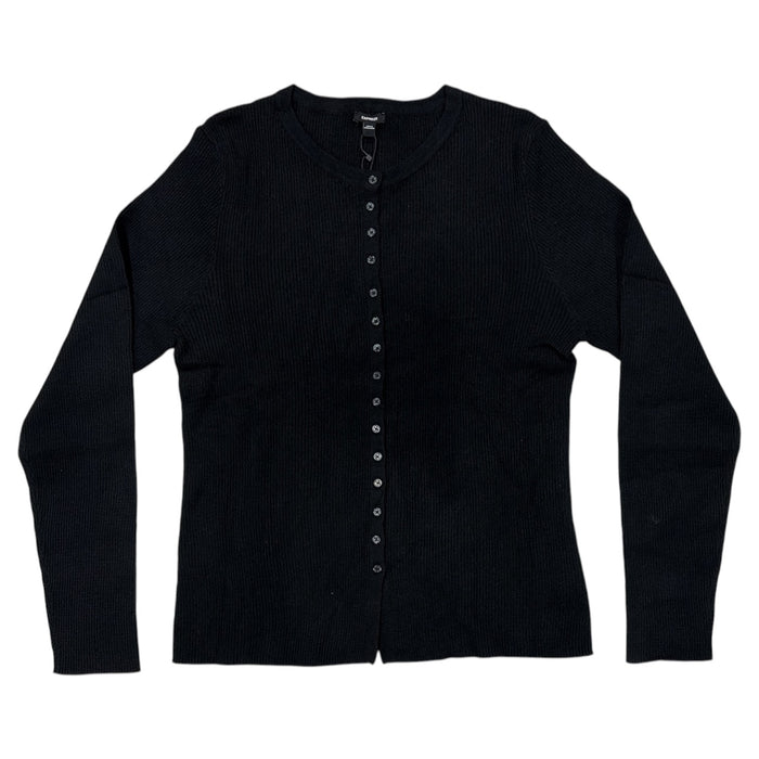 Express Women's Lightweight Slim Fit Ribbed Button-Up Sweater