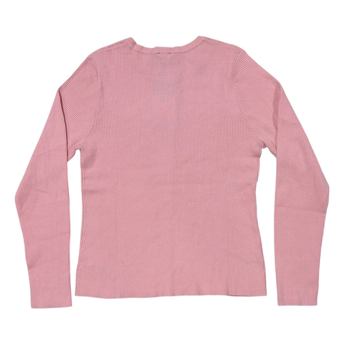 Express Women's Lightweight Slim Fit Ribbed Button-Up Sweater