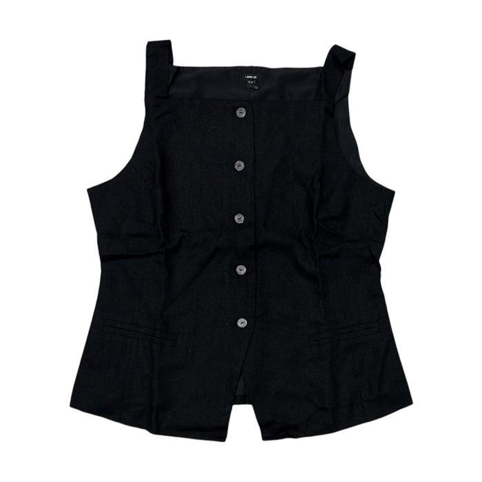 Express Women's Lightweight Slim Fit Linen Blend Button-Up Tank Top