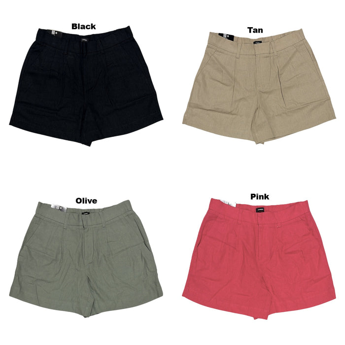 Express Women's Classic Fit Lightweight Linen Blend Short