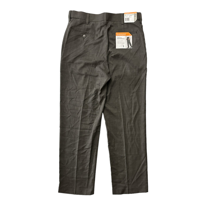 Savane Men's Comfort Waist Performance Stretch Tailored Interior Fit Dress Pant
