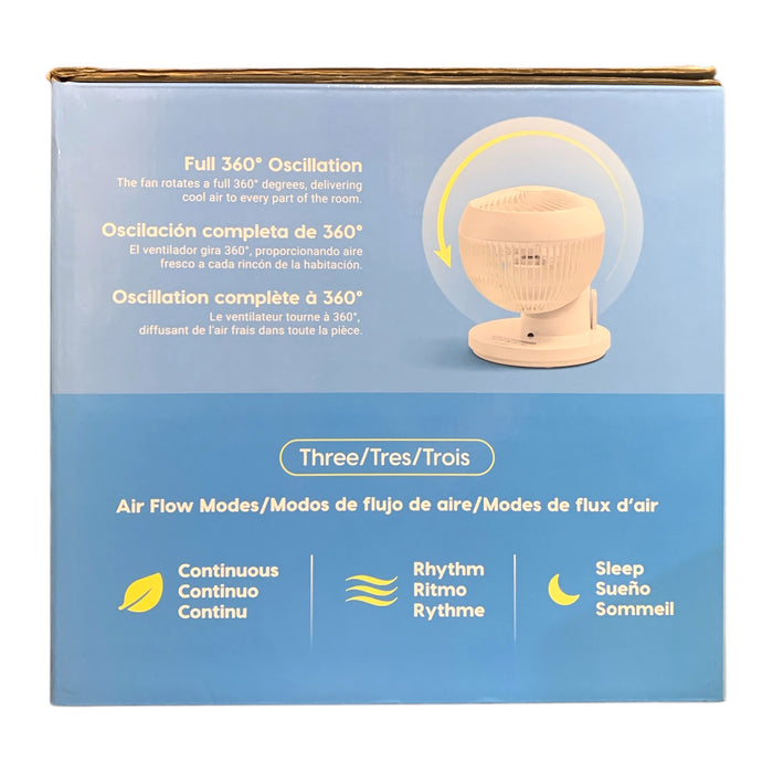 Woozoo 360 Degree Quiet Operation Oscillating Personal Fan, White