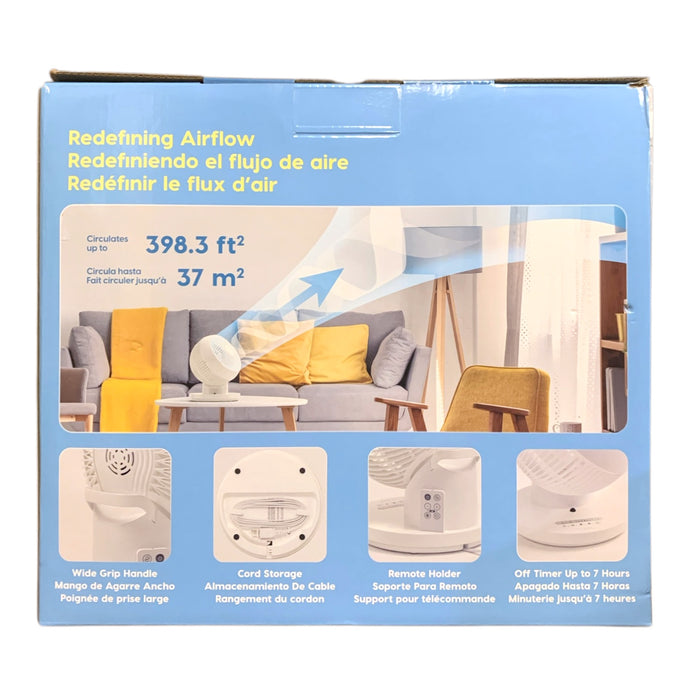 Woozoo 360 Degree Quiet Operation Oscillating Personal Fan, White