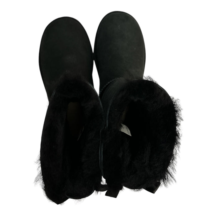 *No Box* UGG Women's Bailey Bow II Slip On Sheepskin Mid-Calf Boot (Black, 6)