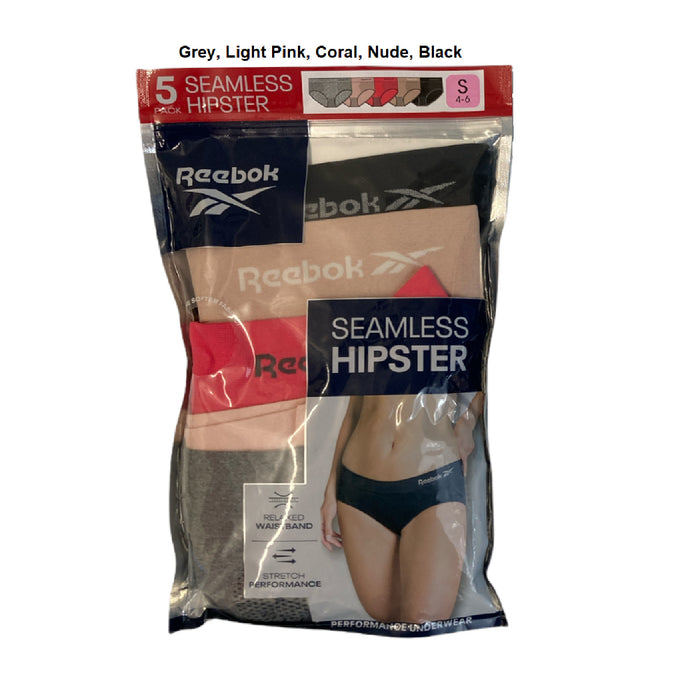 Reebok Women's Relaxed Waistband Stretch Performance Seamless Hipster