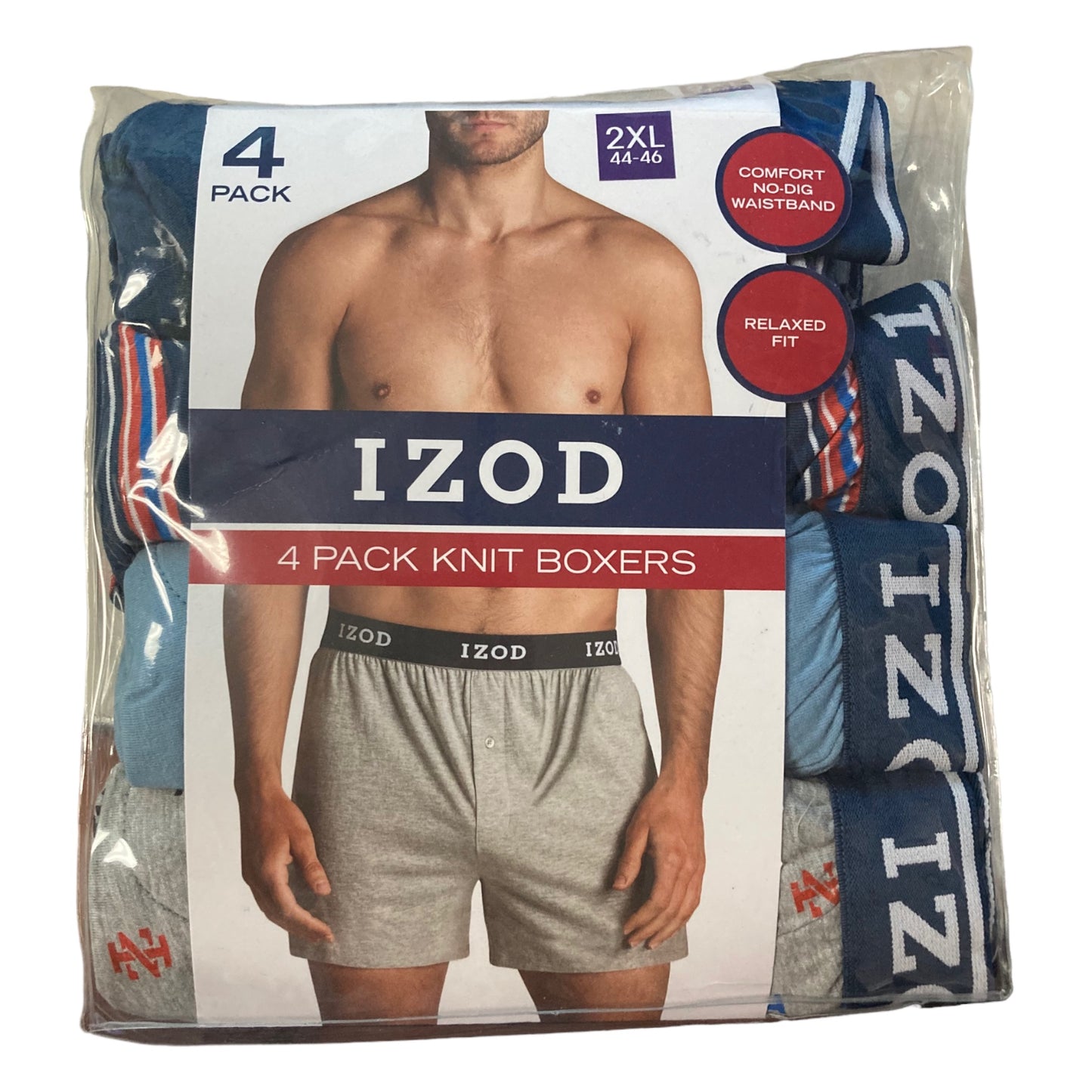 IZOD Men's 4 Pack Tag Free Comfort Knit Boxers