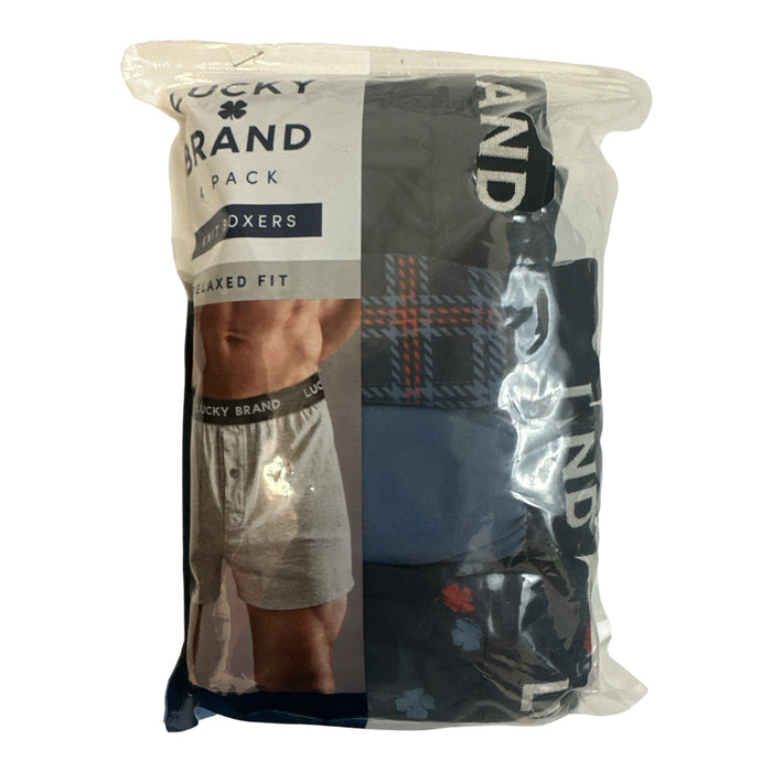 Lucky Brand Men's 4-Pack Relaxed Fit Soft Knit Boxers