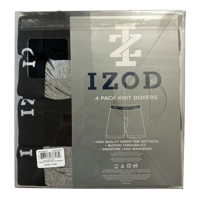 IZOD Men's 4-Pack Soft Knit Signature Logo Waistband Boxers