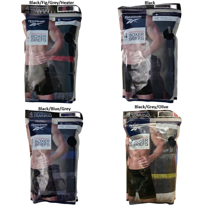 Reebok Men's 4-Pack Performance Boxer 6" Inseam Brief
