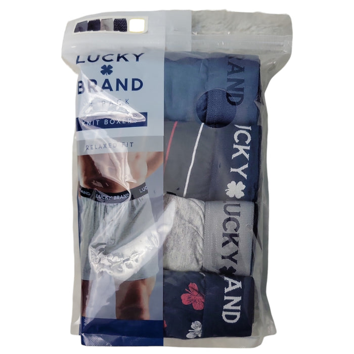 Lucky Brand Men's 4-Pack Button Through Fly Knit Boxer