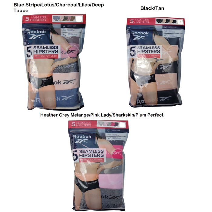Reebok Women's 5-Pack Tag-Free Soft Seamless Hipster