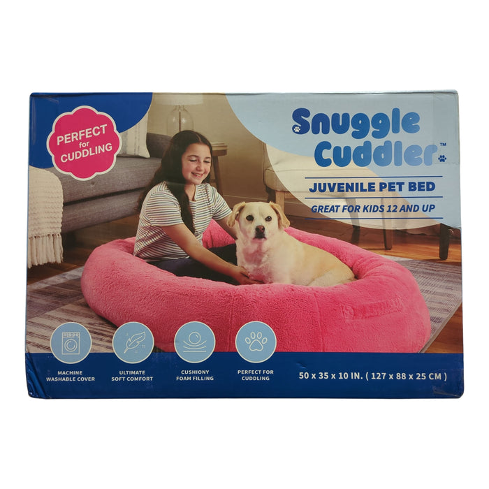 Snuggle Cuddler Oversized Plush Juvenile Human Dog Bed, Pink