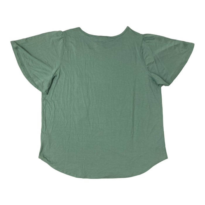 Nine West Women's Flutter Sleeve Round Hem Shirt