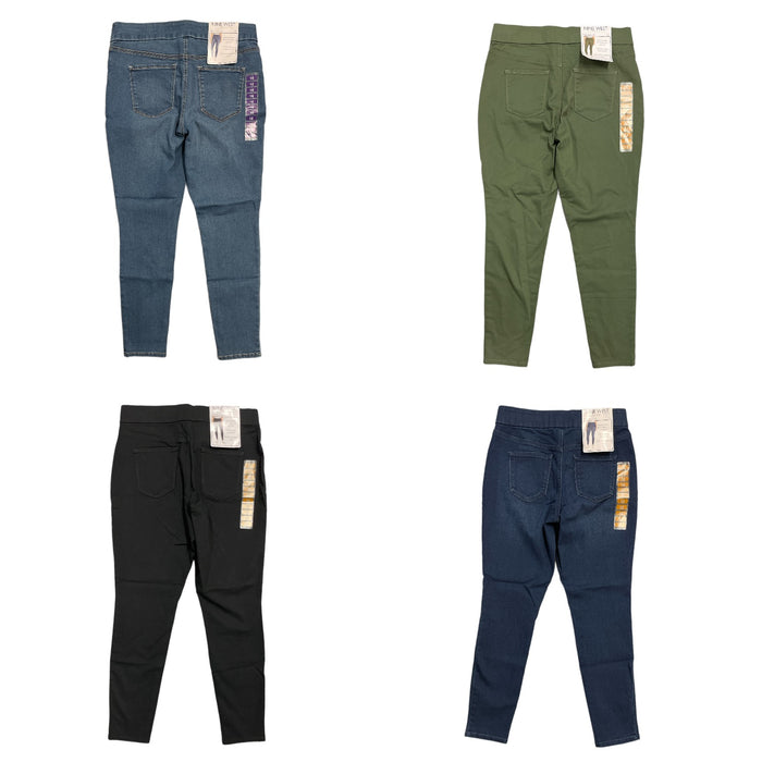 Nine West Women's Stretch Denim Mid-Rise Elastic Waist Heidi Pull On Pants