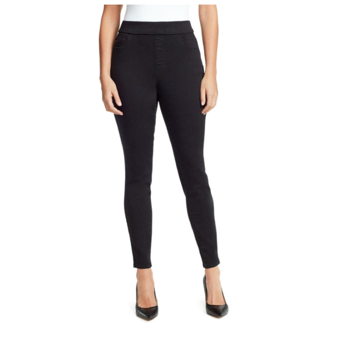 Nine West Women's Mid-Rise Yoga Stretch Heidi Pull On Skinny Pants, Black